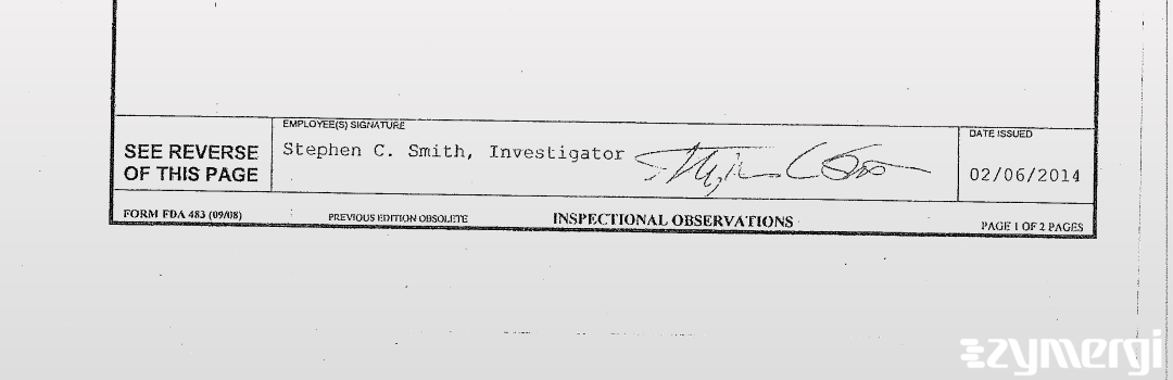 Stephen C. Smith FDA Investigator 