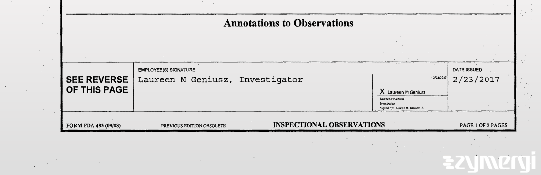 Laureen M. Geniusz FDA Investigator