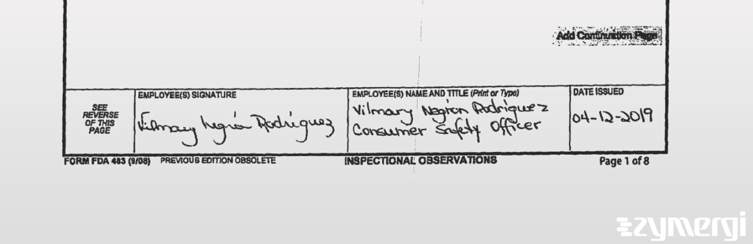 Vilmary Negron Rodriguez FDA Investigator Negron Rodriguez, Vilmary FDA Investigator 