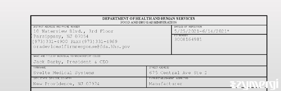 FDANews 483 Svelte Medical Systems Jun 14 2021 top