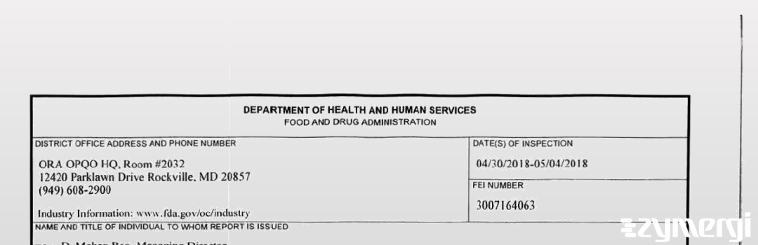 FDANews 483 Symed Labs Ltd (Unit I) May 4 2018 top