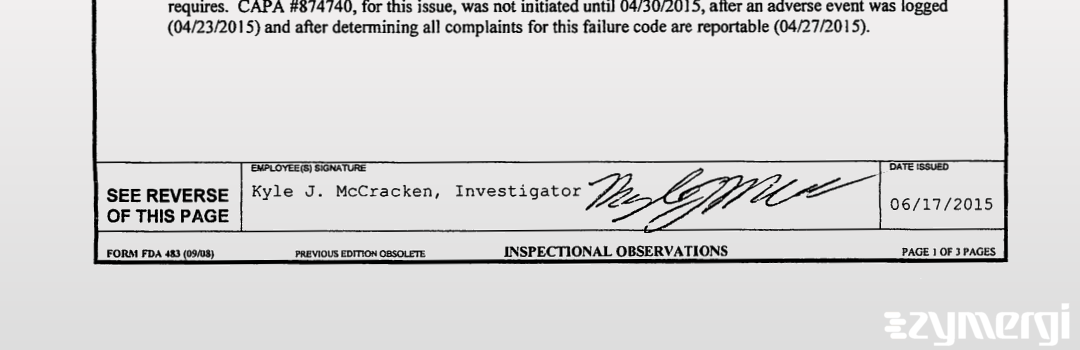 Kyle J. McCracken FDA Investigator