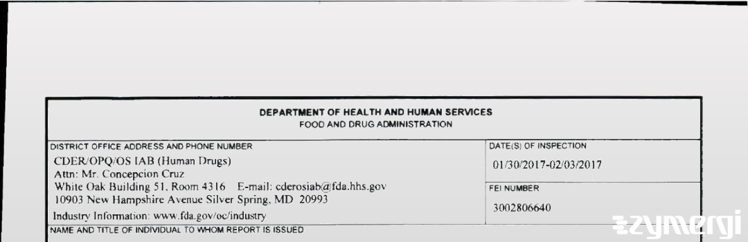 FDANews 483 Synthexim Feb 3 2017 top