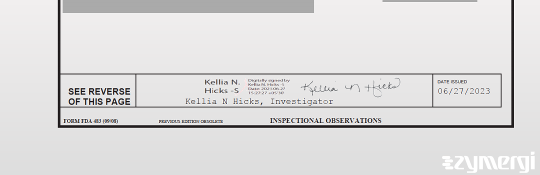 Kellia N. Hicks FDA Investigator 