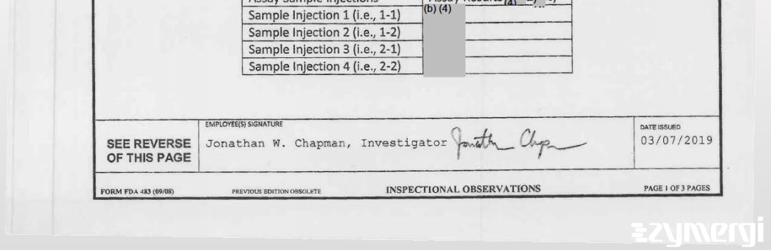 Jonathan W. Chapman FDA Investigator
