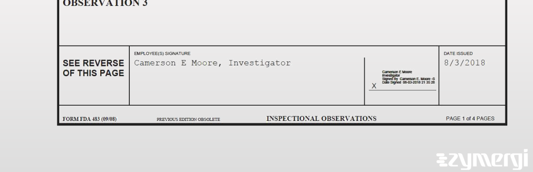 Camerson E. Moore FDA Investigator 