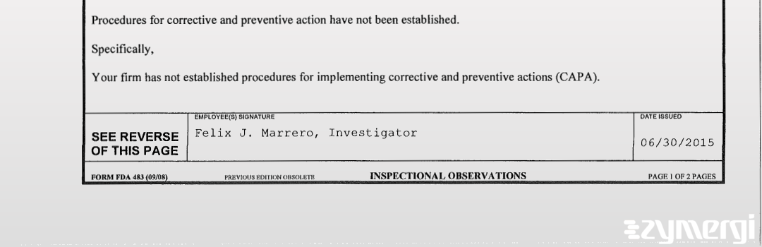 Felix J. Marrero FDA Investigator
