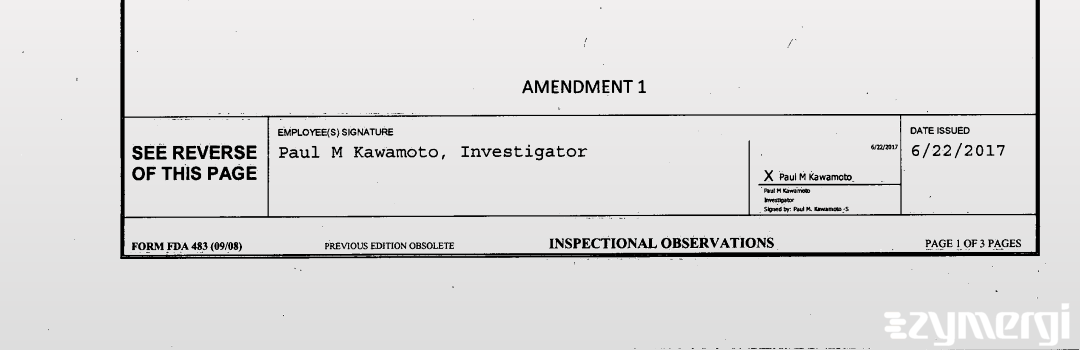 Paul M. Kawamoto FDA Investigator