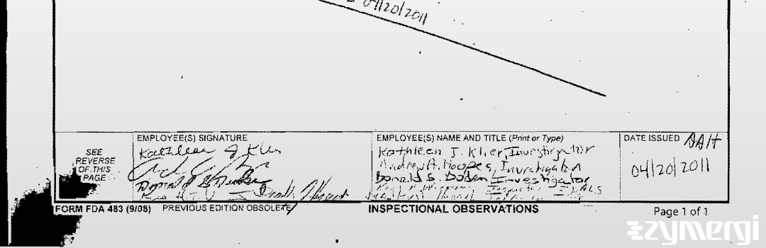 Kathleen J. Close FDA Investigator Andrew A. Hoopes FDA Investigator 