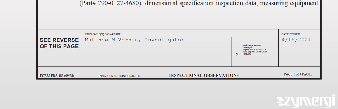 Matthew M. Vernon FDA Investigator 