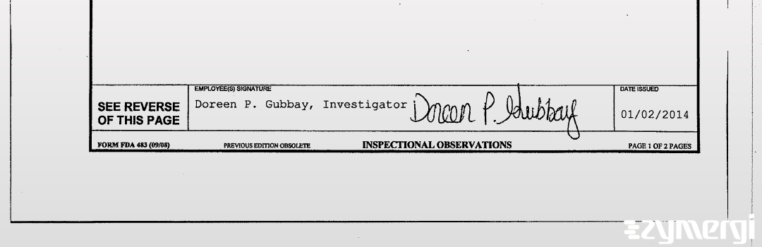 Doreen P. Gubbay FDA Investigator 