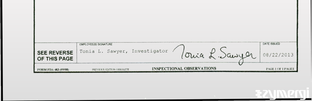 Tonia L. Sawyer FDA Investigator 