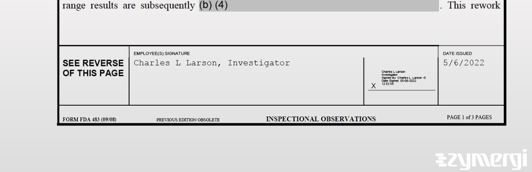 Charles L. Larson FDA Investigator 