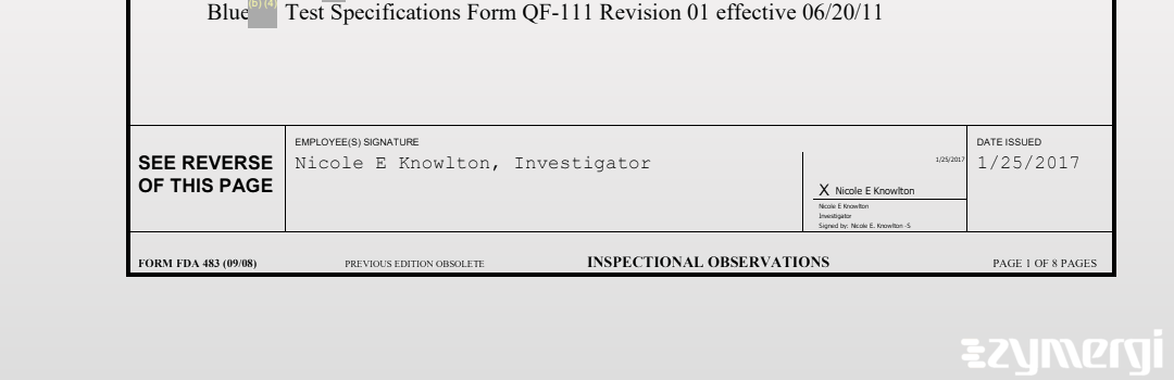 Nicole E. Knowlton FDA Investigator 