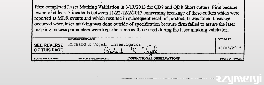 Richard K. Vogel FDA Investigator 