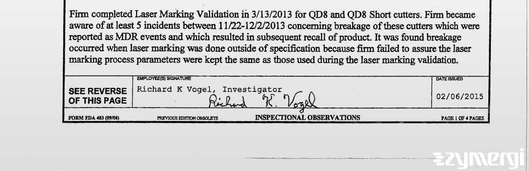 Richard K. Vogel FDA Investigator