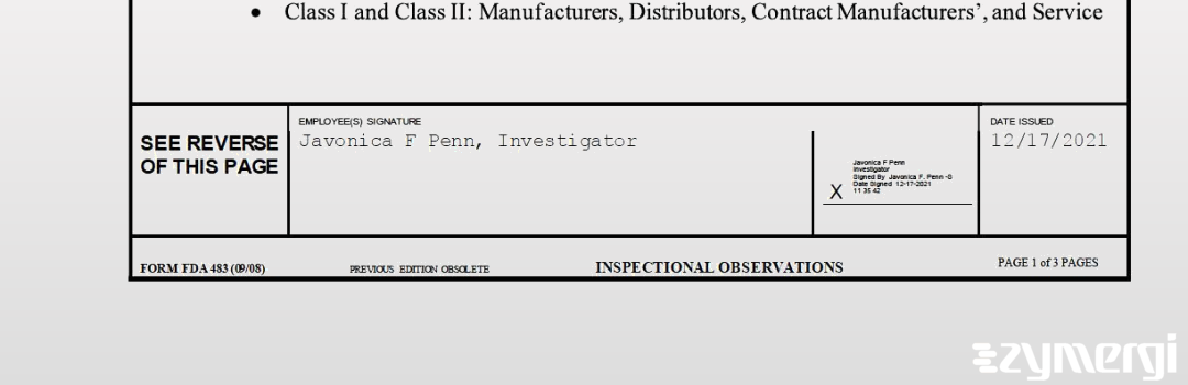 Javonica F. Penn FDA Investigator 