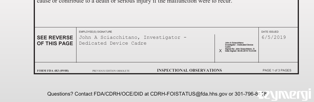 John A. Sciacchitano FDA Investigator 