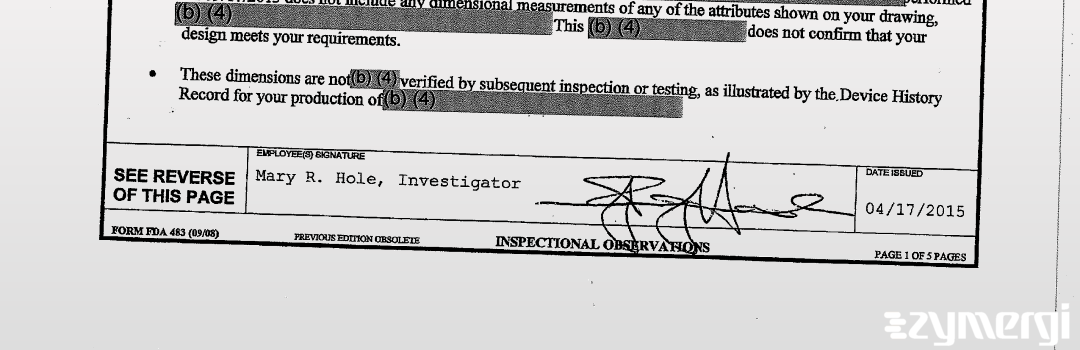 Mary R. Hole FDA Investigator