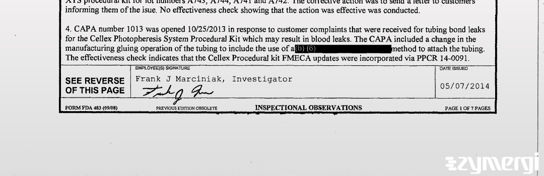 Frank J. Marciniak FDA Investigator