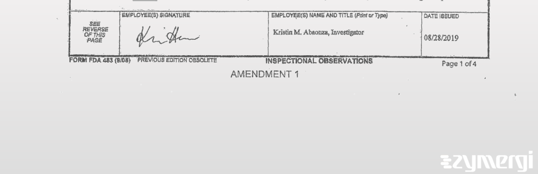 Kristin M. Abaonza FDA Investigator