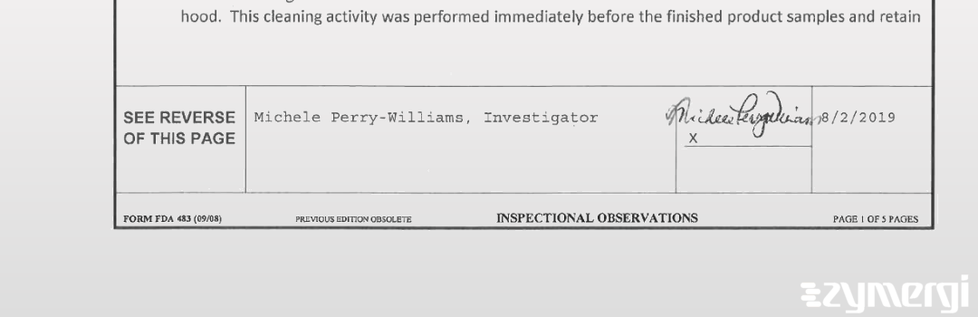 Michele Perry-Williams FDA Investigator 