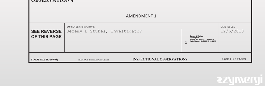 Jeremy L. Stukes FDA Investigator 