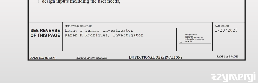 Karen M. Rodriguez FDA Investigator Ebony D. Sanon FDA Investigator Karen M. Cruz Arenas FDA Investigator Cruz Arenas, Karen M FDA Investigator 