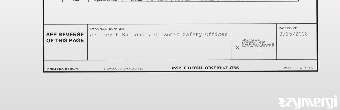 Jeffrey P. Raimondi FDA Investigator 