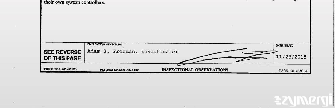 Adam S. Freeman FDA Investigator 