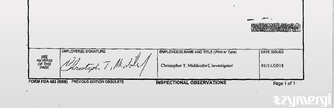 Christopher T. Middendorf FDA Investigator 