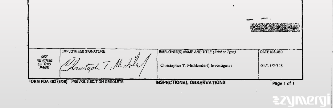 Christopher T. Middendorf FDA Investigator