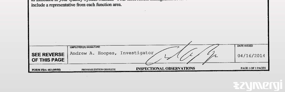 Andrew A. Hoopes FDA Investigator