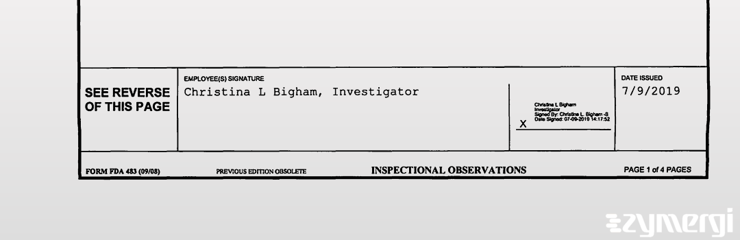 Christina L. Bigham FDA Investigator 