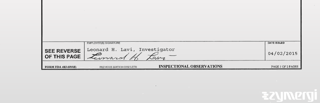 Leonard H. Lavi FDA Investigator