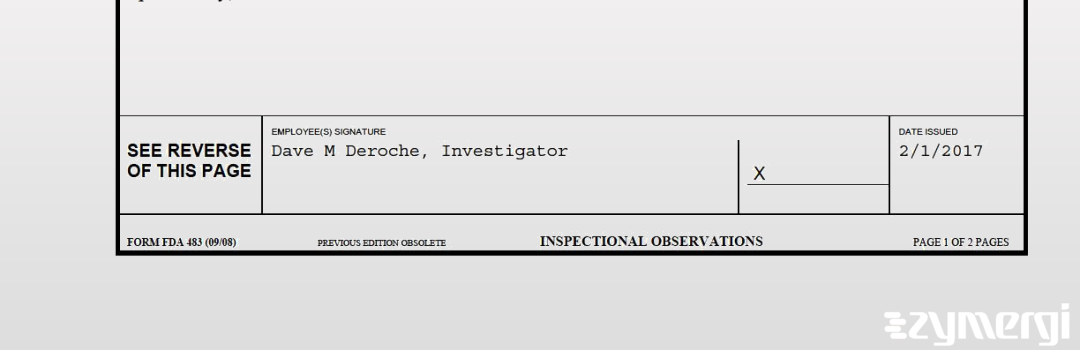 Dave M. Deroche FDA Investigator