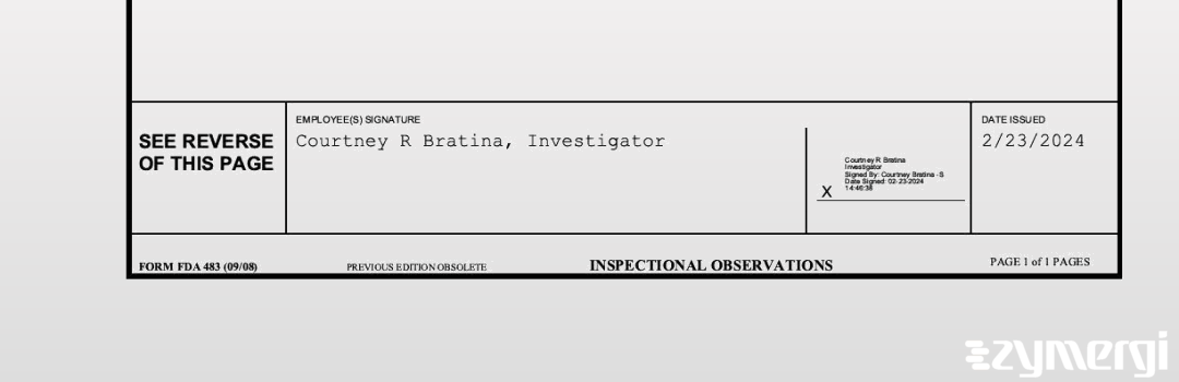 Courtney R. Bratina FDA Investigator