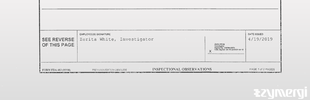 Zerita White FDA Investigator 