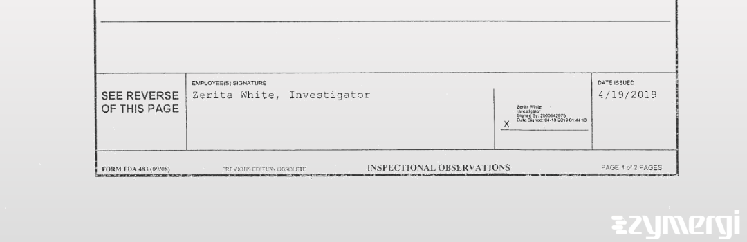 Zerita White FDA Investigator