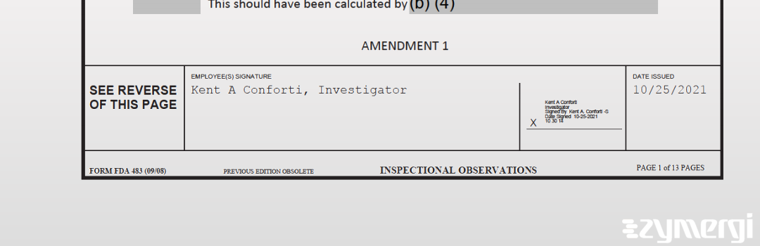 Kent A. Conforti FDA Investigator