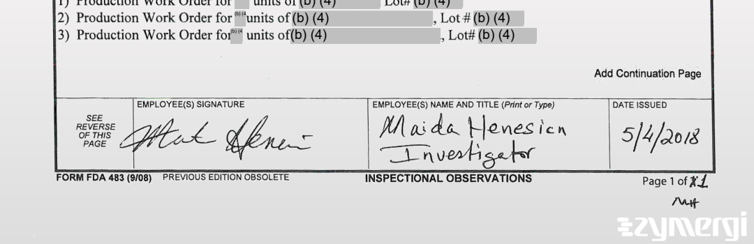 Maida Henesian FDA Investigator