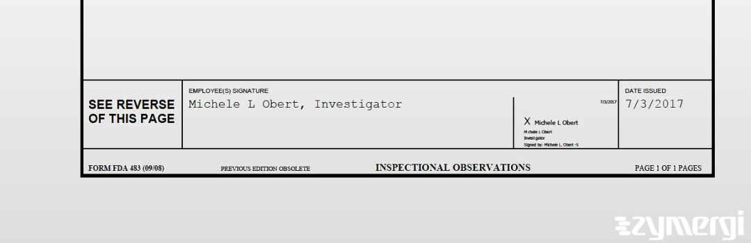 Michele L. Obert FDA Investigator