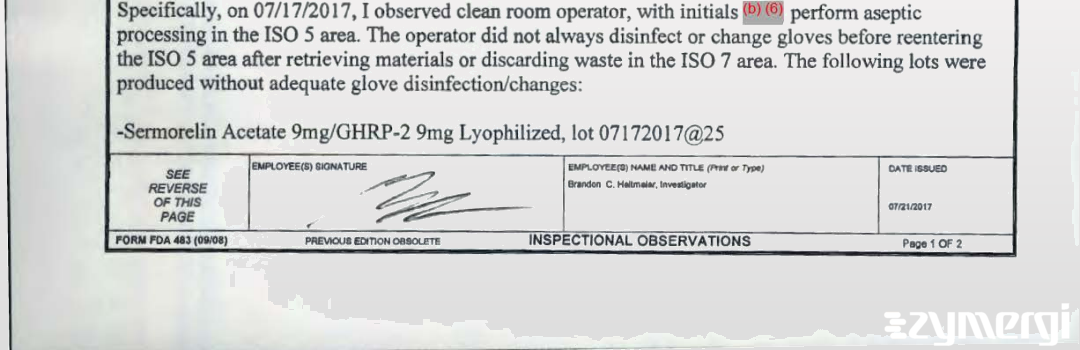 Brandon C. Heitmeier FDA Investigator 