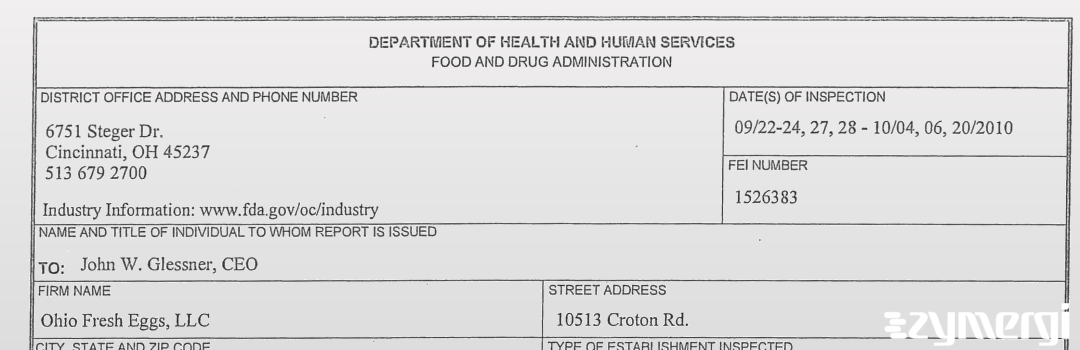 FDANews 483 Trillium Farm Holdings LLC Oct 20 2010 top