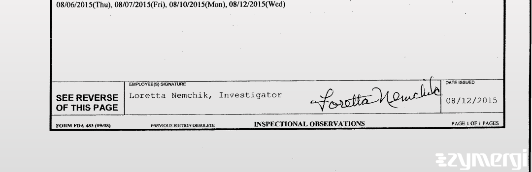 Loretta Nemchik FDA Investigator