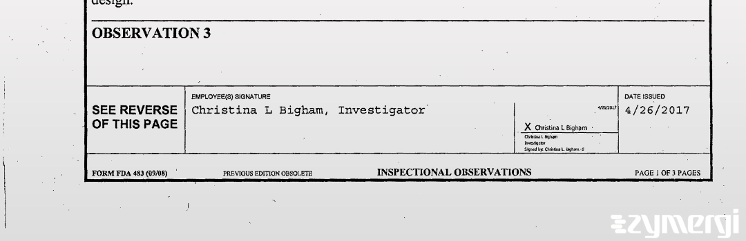 Christina L. Bigham FDA Investigator 