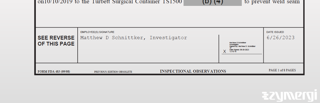 Matthew D. Schnittker FDA Investigator