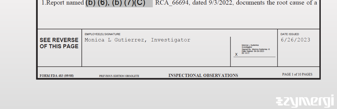 Monica L. Gutierrez FDA Investigator
