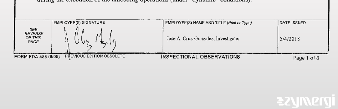 Jose A. Cruz Gonzalez FDA Investigator Cruz Gonzalez, Jose A FDA Investigator