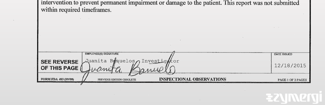 Juanita Banuelos FDA Investigator